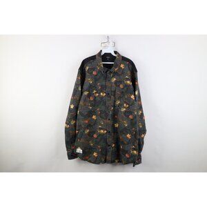 Vintage LRG Lifted Research Group Mens 3XL Leaf Flannel Duster Button Down Shirt